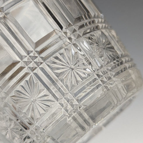 英國古董切割玻璃果醬罐銀盤蓋帶勺子